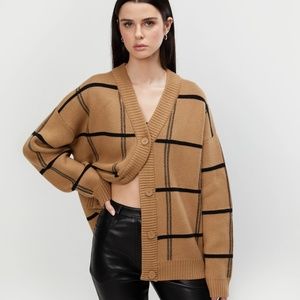 OAK + FORT - OVERSIZED PLAID CARDIGAN